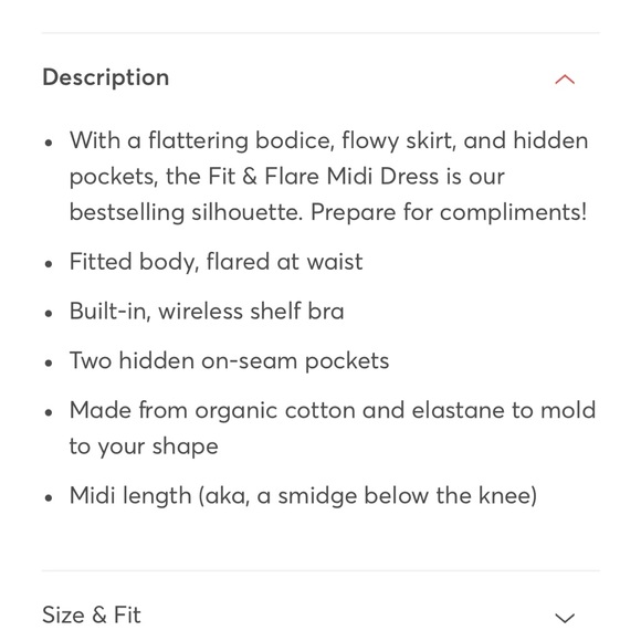 BOGO! NWT Pact Organic ‘Fit & Flare’ midi dress with pockets - Picture 13 of 15